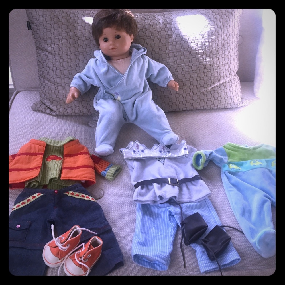 Bitty baby boy doll with clothes. All authentic